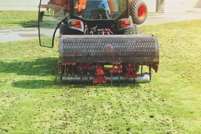 Aerating A Lawn .