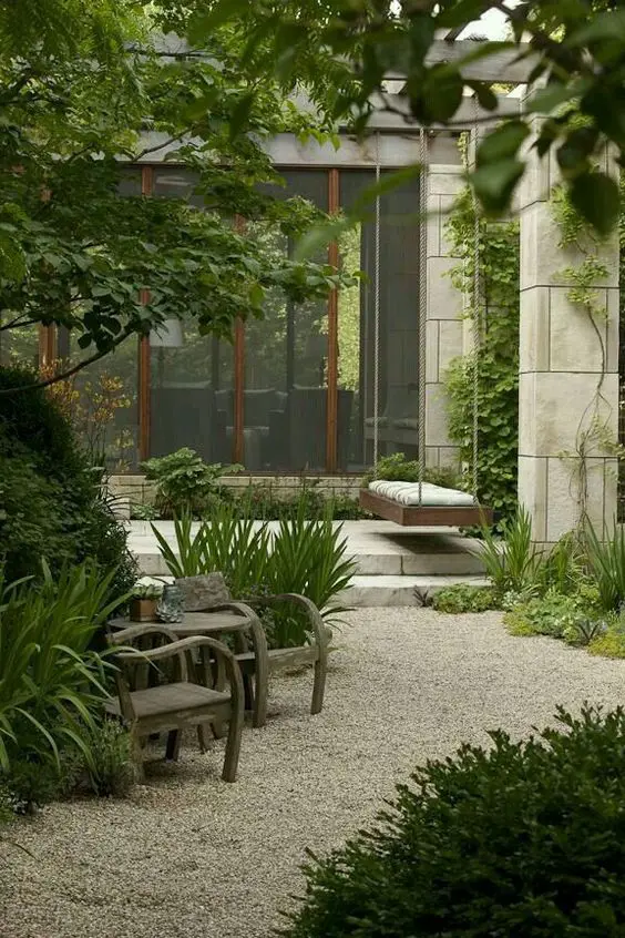 Modern garden entrance