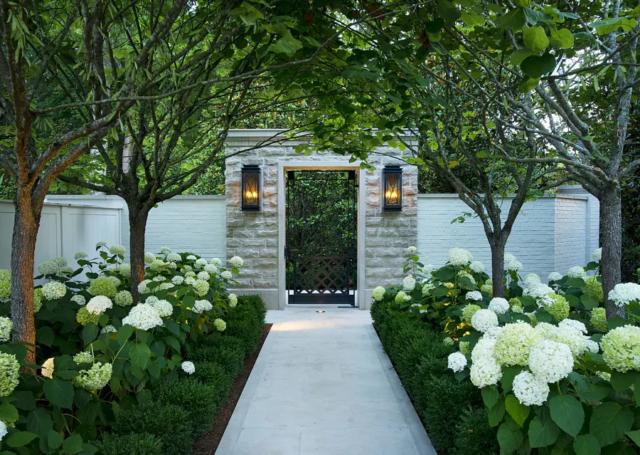 White garden entrance