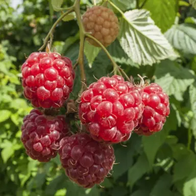 Raspberry Lloyd George red berries.