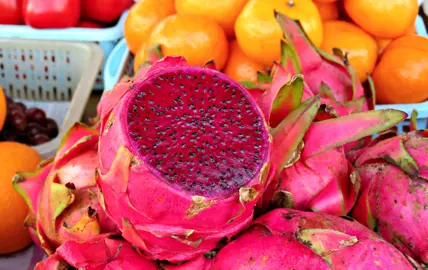 Selenicereus costaricensis (Red Dragon Fruit) red fruit.